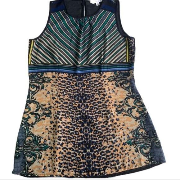 Cabi Top Women's Size X-Small Buchanan Striped Leopard Print Sleeveless Tank - Picture 2 of 6